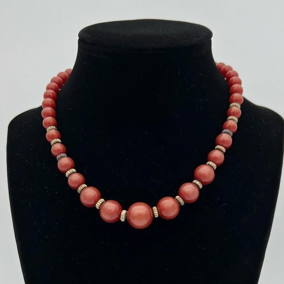 Vintage Moon Glow Plastic Beaded Necklace - Picture 1 of 3